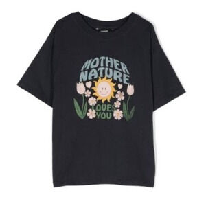 Hundred Pieces Mother Nature Loves You Short Sleeve Girls Graphic Tee Size 8